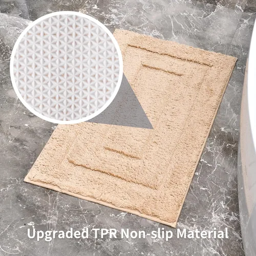 Miniatura 6 de Juego de 3 alfombras de baño, con alfombra de inodoro en forma de U de 20 x 28 pulgadas, ultra absorbente de agua y súper suave, antideslizante