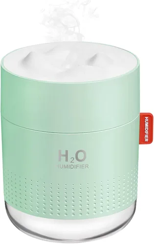 Mini humidificador portátil verde, 16.9 fl oz, pequeño humidificador de escritorio USB de niebla fría para dormitorio de bebé, viajes, oficina,