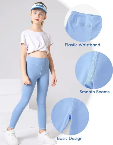 Miniatura 5 de Domee Girls Athletic Leggings Workout Yoga Pants Pack of 3