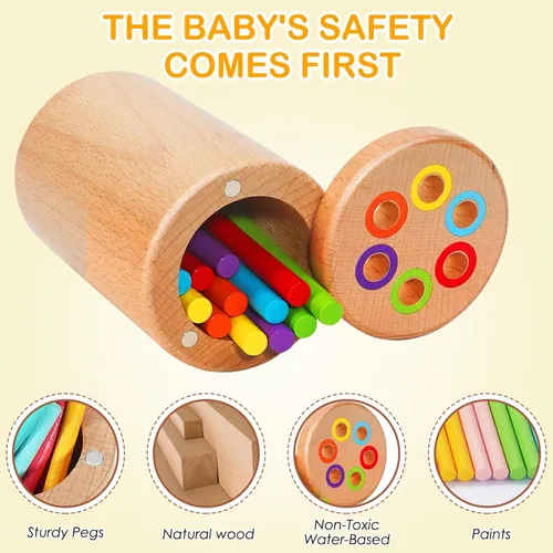Miniatura 5 de Juguetes Montessori para niños de 1 a 3 años, juguetes de viaje para niños pequeños, juguete apilable de madera para niños de 18 meses en adelante