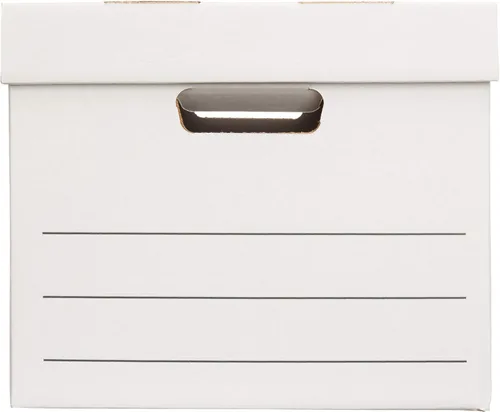 Miniatura 4 de Amazon Basics Cajas de almacenamiento y archivos de servicio mediano con tapa y asas, tamaño legal/carta, paquete de 12, color blanco, 16.2 pulgadas