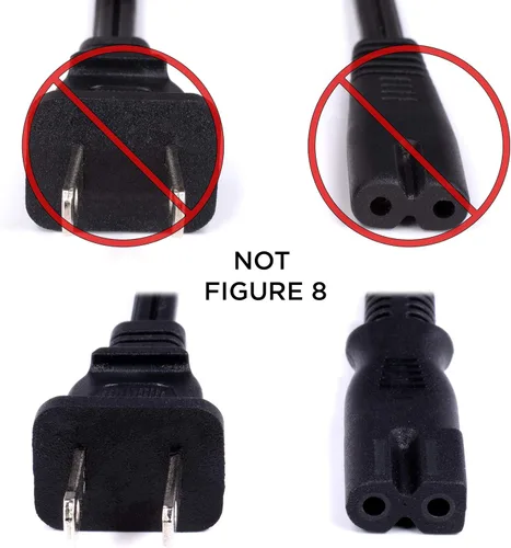Miniatura 3 de Cable de alimentación polarizado de 2 clavijas con núcleo de alambre de cobre – (cuadrado/redondo) para satélite, CATV, sistemas de juego y más