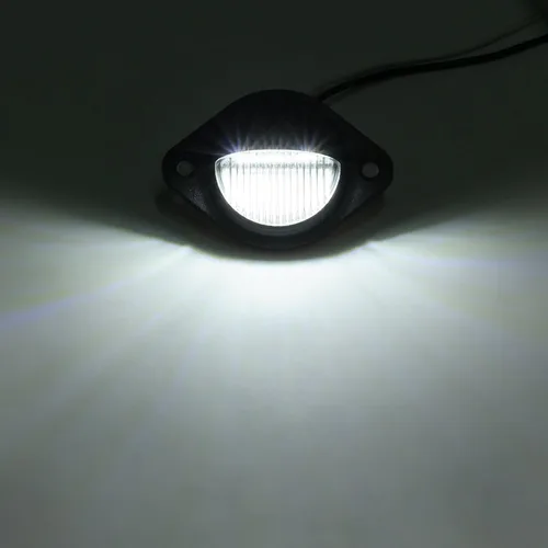 Miniatura 5 de Justech 2 luces LED para placa de matrícula de 3 luces impermeables, resistentes a los golpes, 12 V 24 V para camiones, SUV, remolques, caravanas