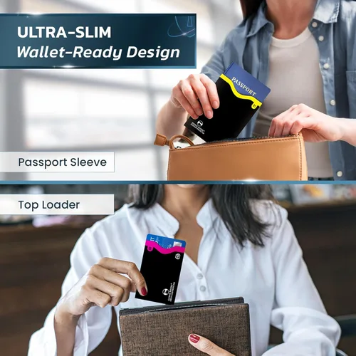 Miniatura 15 de 18 fundas de bloqueo RFID (14 soportes para tarjetas de crédito y 4 protectores para pasaportes) conjunto de protección premium contra robo