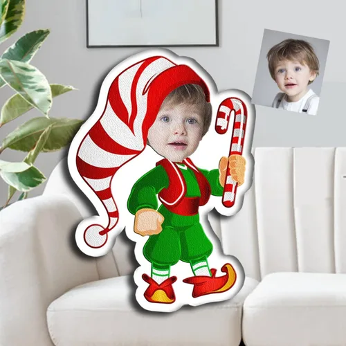 Miniatura 19 de Drawelry Almohada de Navidad con foto de cara personalizada: divertido y lindo Papá Noel animales impresión 3D retrato personalizado imagen almohada