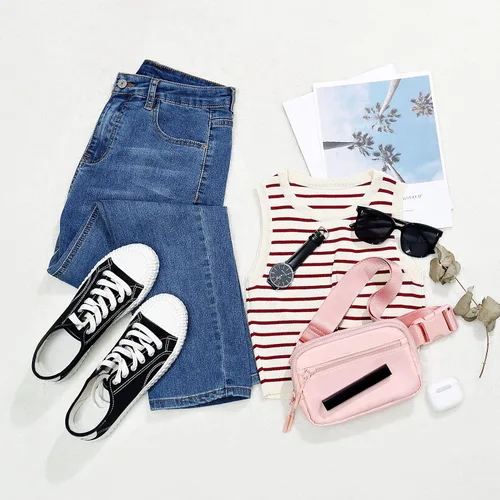 Miniatura 47 de WESTBRONCO Riñoneras para mujeres y hombres, bolsa para cinturón con bolsillos con cremallera, riñoneras modernas, bolsas cruzadas ligeras de 1