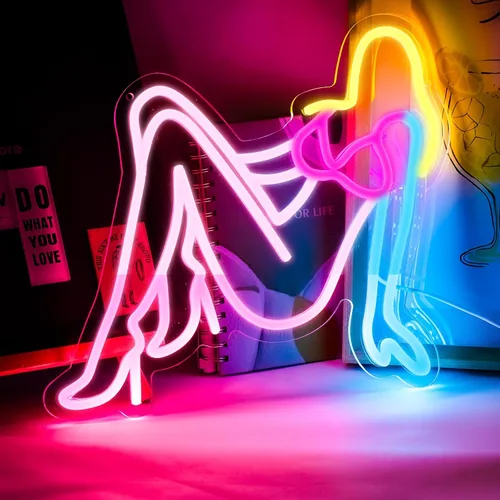 Miniatura 14 de Good Vibe - Letrero de neón con luces LED de neón rosadas, decoración de pared para dormitorio, letrero LED alimentado por USB para decoración