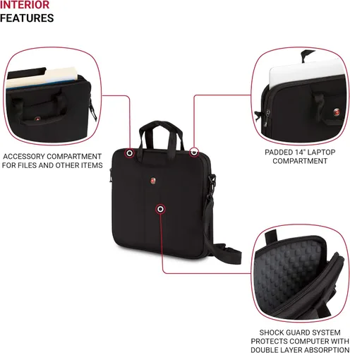 Miniatura 3 de Wenger Equipaje Slimcase Legacy, Negro -, Legacy 14.1" Ultra Computer Slimcase Negro maletín para computadora