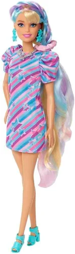 Miniatura 2 de Barbie Muñeca Totally Hair, temática de estrellas con cabello de fantasía de 8.5 pulgadas y 15 accesorios de peinado