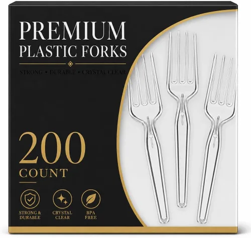 Miniatura 5 de Settings - Cucharas de té desechables de plástico transparente, 50 cucharas de fiesta por paquete