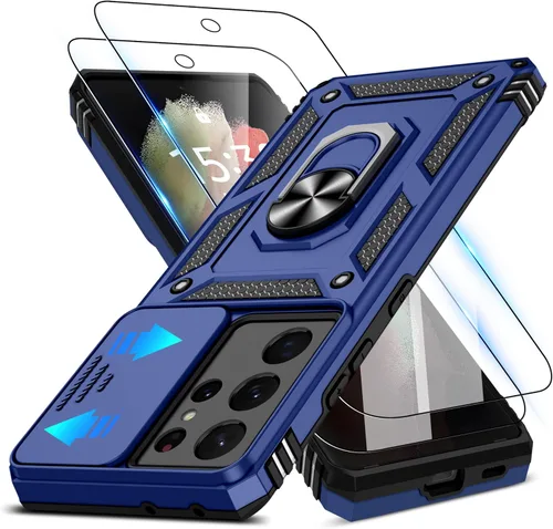 Miniatura 146 de ATUMP Funda para OnePlus Nord N200 5G con protector de pantalla HD con cubierta para cámara deslizante, soporte de anillo de rotación de 360°