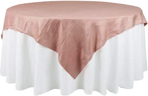 Miniatura 21 de Efavormart - Mantel cuadrado de tafetán arrugado de acordeón beige de 72 x 72 pulgadas