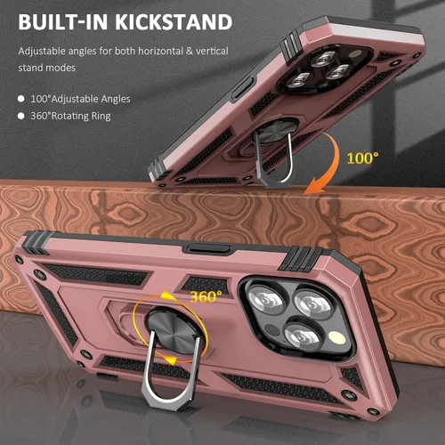 Miniatura 6 de ADDIT i Phone 13 Pro Max - Funda para iPhone 13 Pro Max, con anillo de soporte, soporte ajustable, grado militar, protección resistente, a prueba