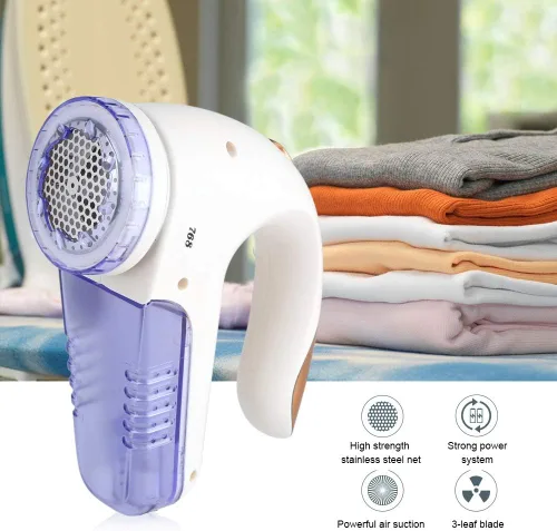Miniatura 5 de Afeitadora de tela y removedor de pelusas, desfuzzer eléctrico portátil para suéter, cuchillas reemplazables, uso enchufable, quita pelusa de ropa