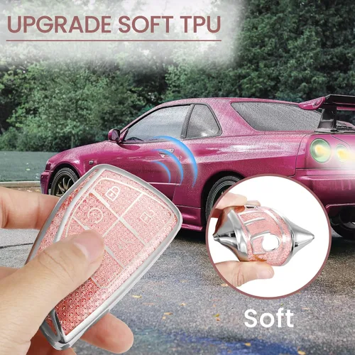 Miniatura 5 de Funda para llavero Buick con llavero de pulsera de circonita de moda, diseño de diamantes encantadores funda suave para Avenir Envision Encore Chevy