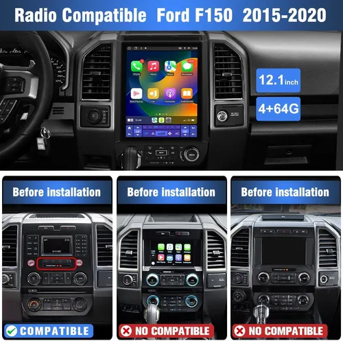 Miniatura 2 de Radio de coche Android 13 para Ford F150 2015-2021, estéreo de 12.1 pulgadas con CarPlay y Android Auto, SWC, DSP, Bluetooth, WiFi, MirrorLink