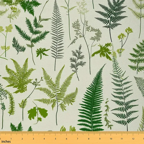 Miniatura 14 de The Yard - Tela de hojas verdes para acuarela, hojas de ginkgo botánico salvaje, manualidades, plantas naturales al aire libre, tela estilo selva