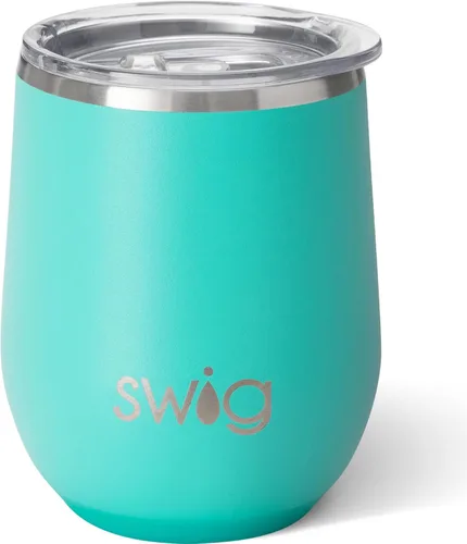 Miniatura 19 de Swig Life Vaso de vino de 12 onzas con tapa, acero inoxidable, apto para lavavajillas, portátil, triple aislamiento (todos los americanos)