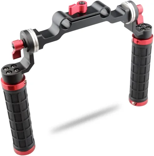 Miniatura 7 de CAMVATE Soporte de hombro con mango de goma con accesorio estándar de roseta para DSLR (rojo, rosca M6, 1.252 in) - 1472