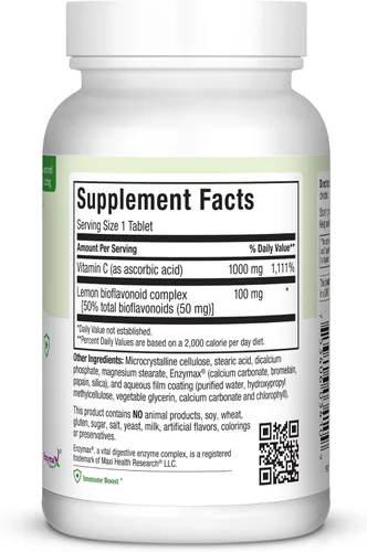 Miniatura 2 de 1000 mg de vitamina C – 1000 mg comprimidos fórmula de ultra alta absorción – Sin gluten Kosher Dietético sin OMG Suplemento de vitamina C