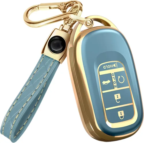 Miniatura 33 de Lucrum Compatible con funda para llavero Honda y llavero de cuero - Estuche de llavero de TPU para Accord Civic CR-V HR-V Pilot Ridgeline SE LX