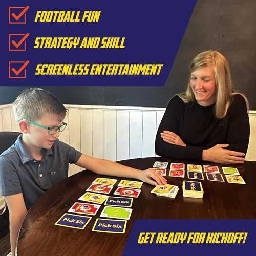 Miniatura 4 de Pick Six – ¡El mejor juego de cartas con temática de fútbol americano! Juego de cartas estratégico para niños y adultos. Ideal para fiestas y noches