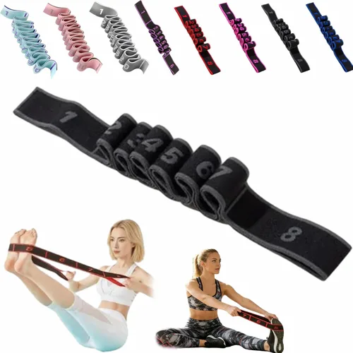 Miniatura 22 de Banda de resistencia de fitness para estiramiento y yoga, bandas de resistencia con asas para brazos, ejercicio de tirador de moda, bandas