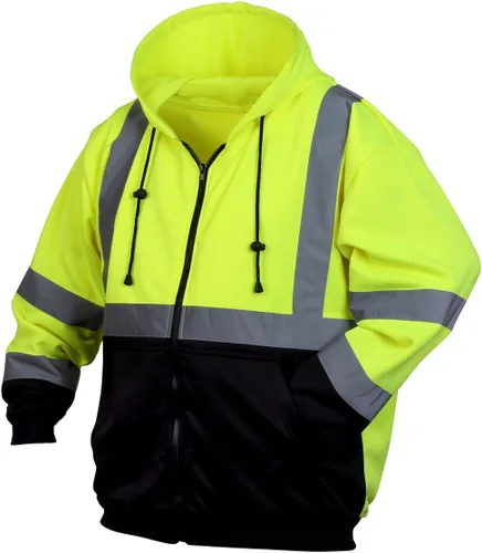 Miniatura 6 de Pyramex RSZH32 Series Sudaderas Hi Vis Lime Zipper Sudadera con parte inferior negra