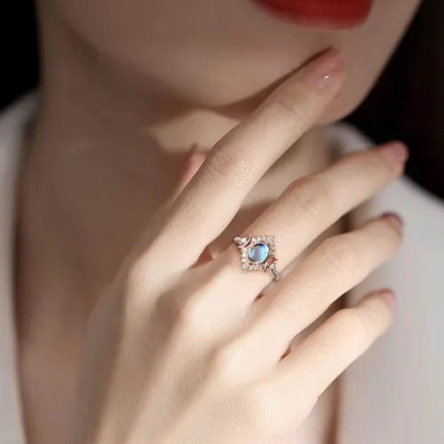 Miniatura 3 de Anillos de compromiso con la vida en anillos de luna y sol anillos de aniversario de compromiso boda celestial regalos de moda para damas regalos