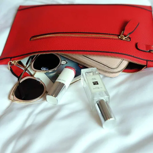 Miniatura 7 de Bolso de mano para mujer, de piel sintética, bolso grande de noche, con correa para la muñeca