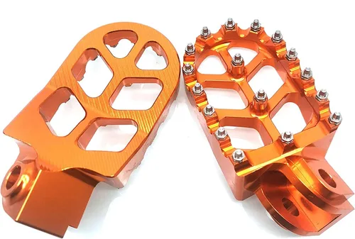 Miniatura 5 de MZS Estriberas para Moto de Cross, 2001-2018 Estribo de Motocicleta Adventure MX Pedal CNC Naranja Compatible con Modelos 65 85 125 150 200 250 300