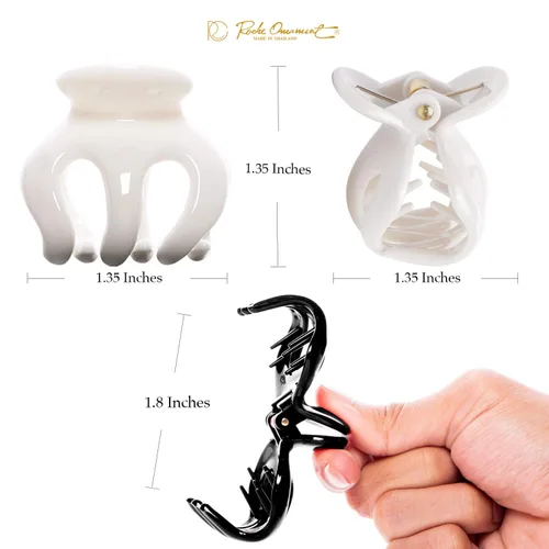 Miniatura 4 de RC ROCHE ORNAMENT 12 pinzas para el pelo de pulpo para mujer, cabello grueso o fino, calabaza, antideslizante, agarre de garra, estilo araña, pinzas