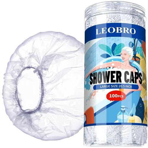 Miniatura 11 de LEOBRO 100 gorros de ducha desechables, gorros de ducha para mujeres, gorro de ducha de plástico transparente, tapones de plástico