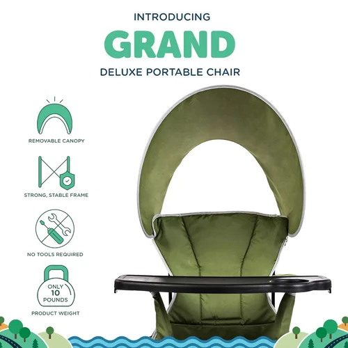 Miniatura 2 de Baby Delight Silla portátil Go with Me Grand Deluxe para niños Interior y exterior Moss Bud Green Verde musgo