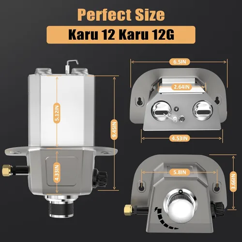 Miniatura 7 de Utheer Accesorio para quemador de gas para hornos de pizza Karu 12 / 12G / Karu 2 y Fyra 12, quemador de propano sin montaje con encendido
