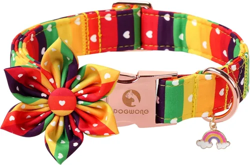 Miniatura 19 de DOGWONG Collar de otoño para perro con lazo, collar de moño para perro de Acción de Gracias, collar ajustable de algodón de otoño con hoja de arce