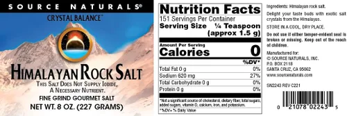 Miniatura 4 de Source Naturals Sal de roca del Himalaya de Crystal Balance Fine Grind, sal gourmet alcalinizante rica en minerales