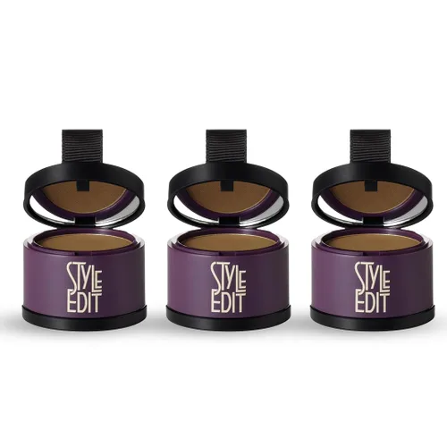 Miniatura 47 de Style Edit Polvo de retoque de raíz para cabello marrón claro Color de cabello para cubrir canas y raíces Polvo de línea capilar con infusión