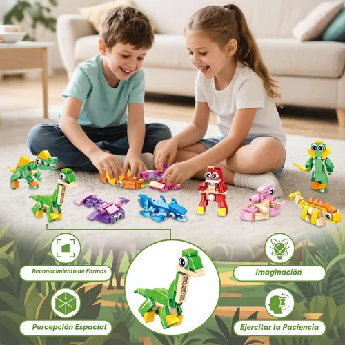 Miniatura 3 de Paquete de 24 recuerdos de fiesta para niños, juguetes de bloques de construcción de dinosaurios 3 en 1, regalos de aula para niños, rellenos