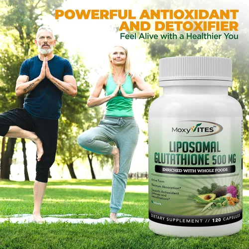 Miniatura 8 de Suplemento de glutatión liposomal de 500 mg – L glutatión puro (GSH) reducido – Forma activa, hecho con alimentos integrales orgánicos, complejo