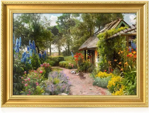 Miniatura 18 de DECORARTS - Impresiones de Giclee de Lirios de Agua de Claude Monet, Arte de Pared Enmarcado con Marco de Madera Maciza, Decoración de Jardín
