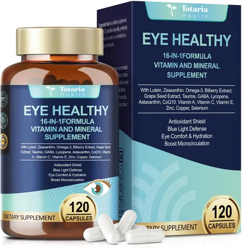 Miniatura 9 de AREDS 2 Vitaminas para los ojos y extracto mineral de arándano Omega-3, vitamina ocular para personas mayores, salud macular y ojo seco, vitaminas