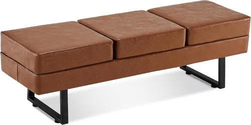 Miniatura 11 de BarberPub Sillas de sala de espera, banco resistente para invitados de oficina y recepción, sillas tapizadas de cuero sintético para vestíbulo