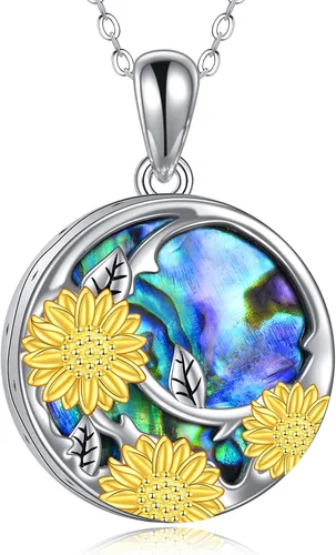 DAYLINLOVE Collar de urna de girasol para cenizas, plata de ley You Are My Sunshine colgante joyería de cremación para cenizas de seres queridos