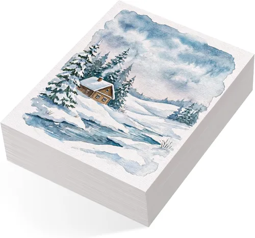 Miniatura 10 de 80 hojas de papel de acuarela a granel, 110 lb/230 GSM, papel de color agua blanca de prensa en frío para niños y artistas, tarjetas coleccionables