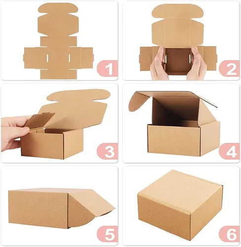 Miniatura 6 de Cajas de Envío de 7x6x3 pulgadas, Paquete de 25, Livejun Cajas de Cartón Corrugado Marrón Cajas de Envío para Embalaje de Pequeñas Empresas, Cajas
