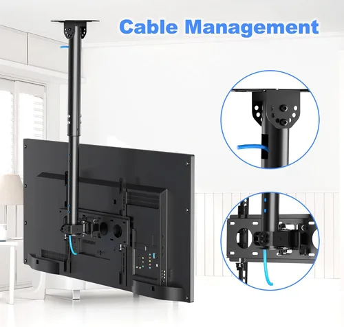 Miniatura 6 de XINLEI Soporte de TV de techo de movimiento completo para la mayoría de televisores y monitores curvos planos de 26 a 65 pulgadas, soporte giratorio