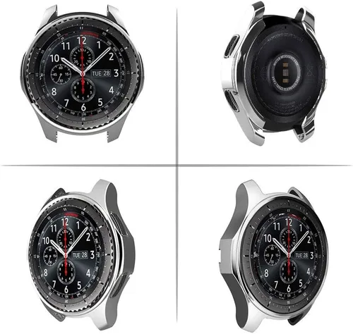 Miniatura 9 de FitTurn Compatible con Gear S3 Frontier SM-R760, marco de metal de TPU suave a la moda, resistente a los golpes, a prueba de golpes, carcasa