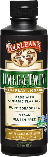 Miniatura 8 de Barlean's Suplemento vegano Omega de lino líquido y aceite de algas a base de plantas EPA DHA de aceite de algas y linaza orgánica, suplementos