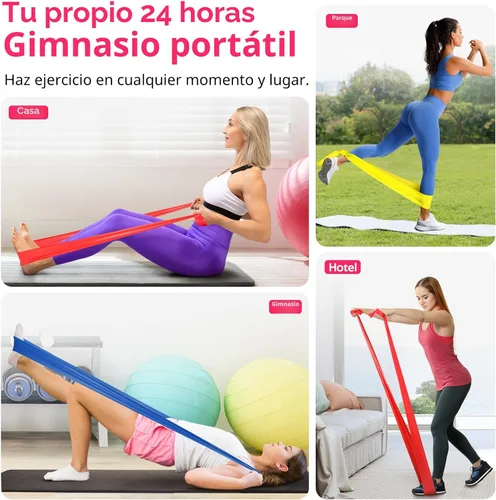Miniatura 5 de Bandas de resistencia para entrenamiento, bandas de ejercicio para terapia física, estiramiento, recuperación, pilates, rehabilitación